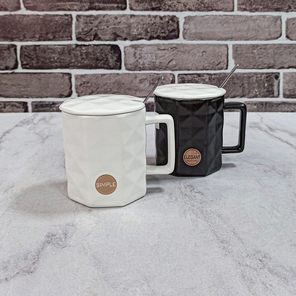 ماگ سرامیکی 8گوش دربدار کد2301