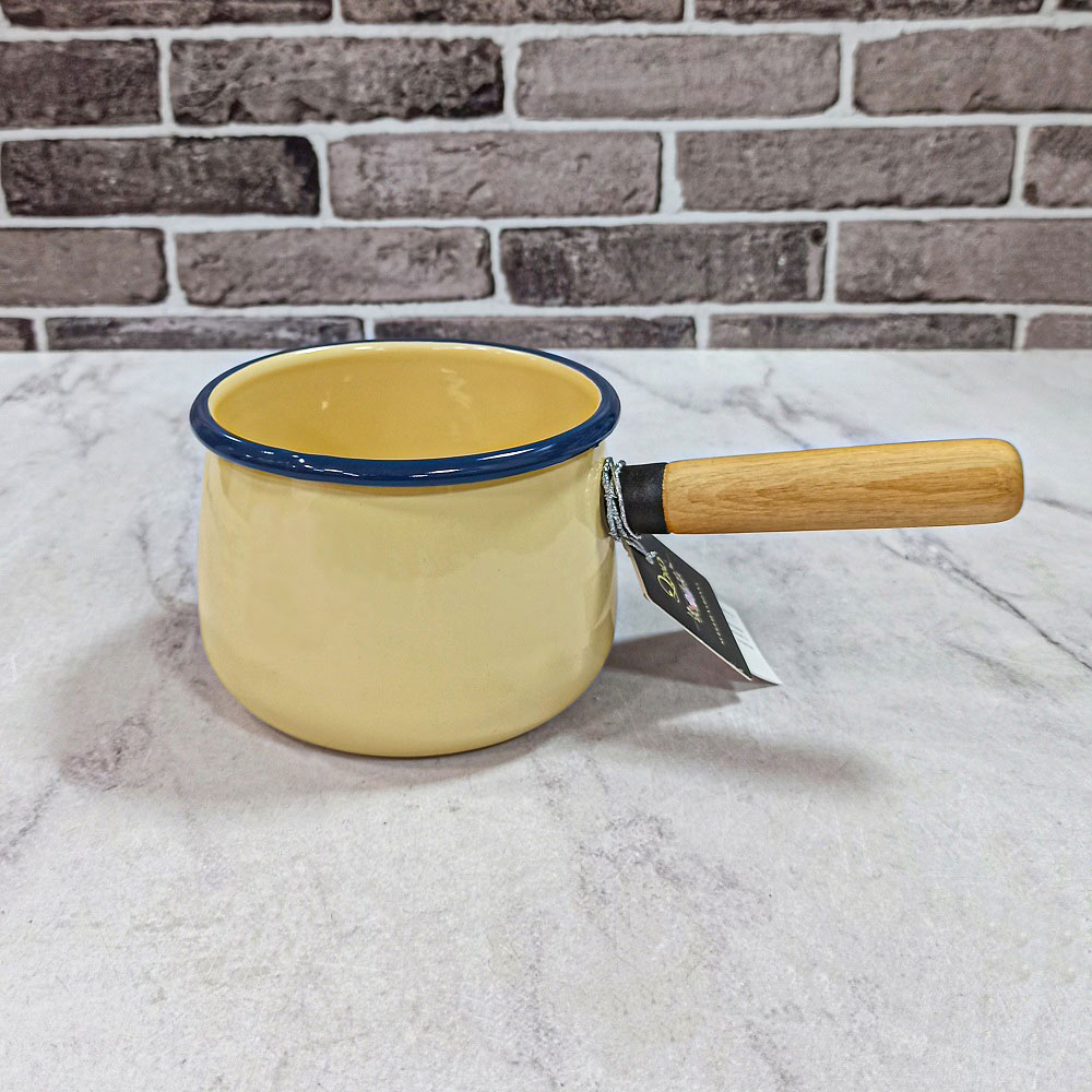 شیر جوش لعابی دسته چوبی کرم دونا 