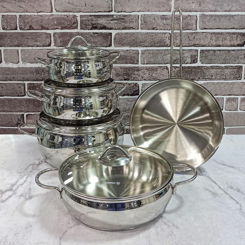 سرویس قابلمه استیل 9پارچه کد A1800 کرکماز