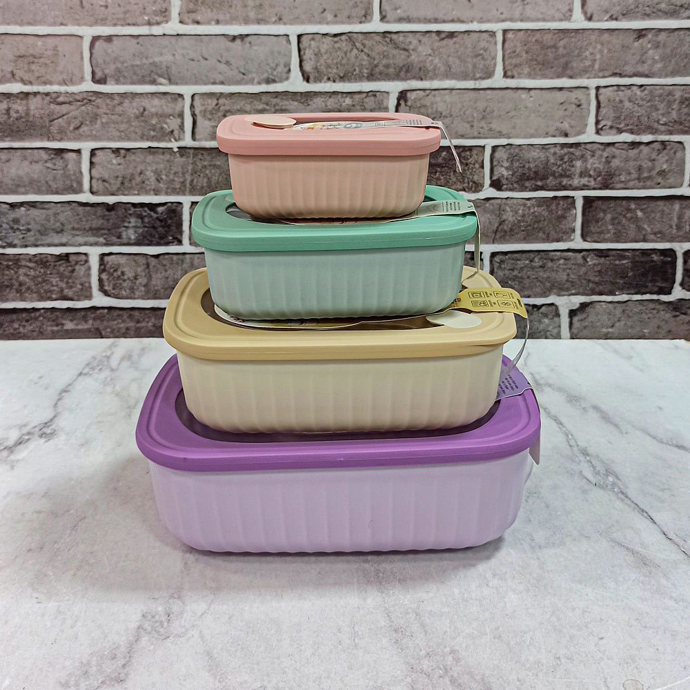 ظرف غذا 4تکه پاستیلی مستطیل