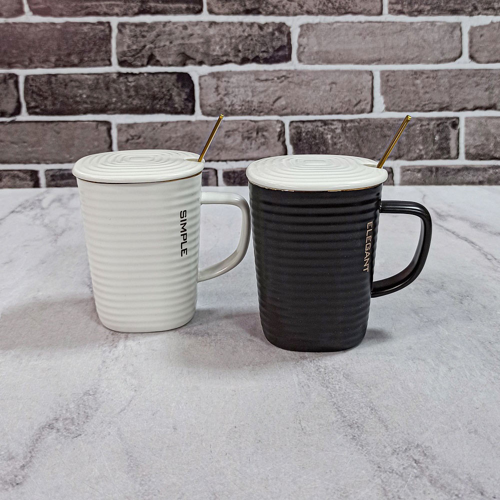 ماگ سرامیکی مربع خط دار کد6014