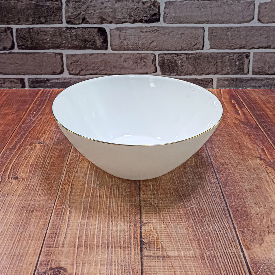 کاسه سالاد 240 سفید لب طلا طرح O پارس اپال