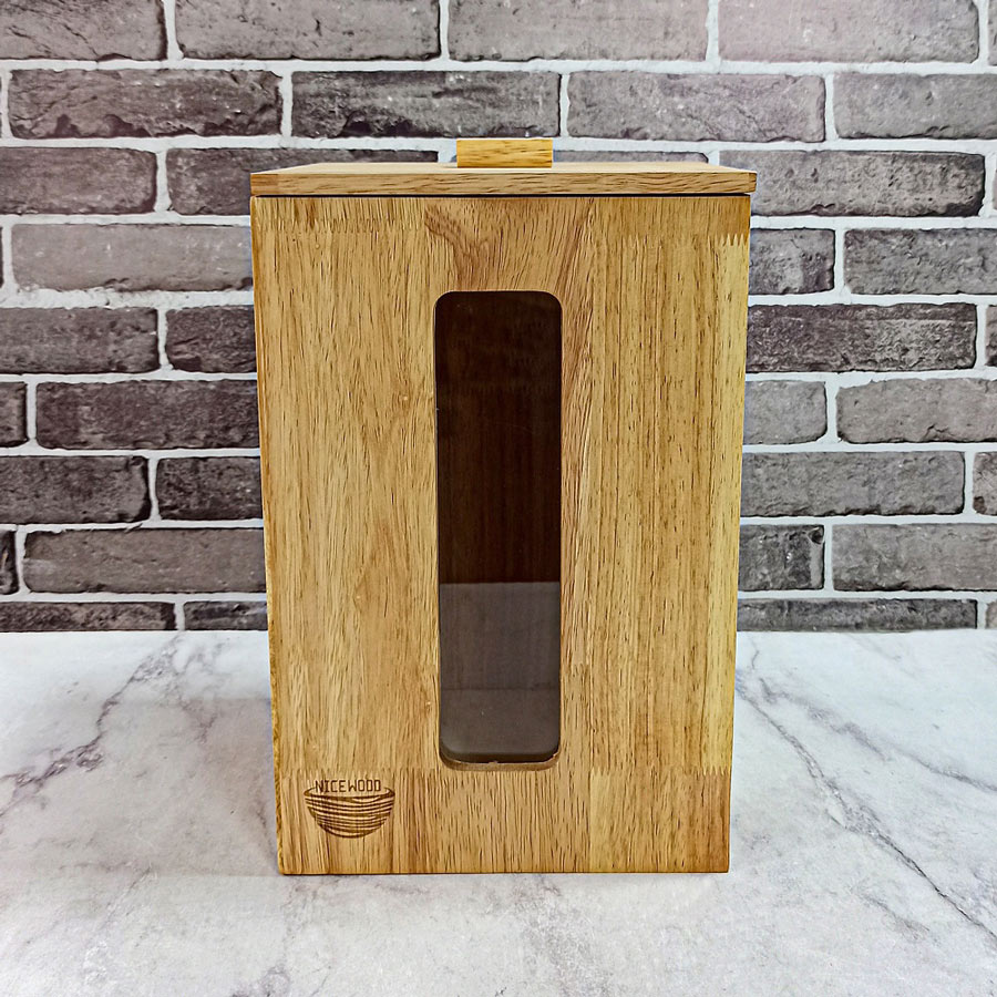 سطل برنج تمام چوب پنجره دار کد115 نایس وود