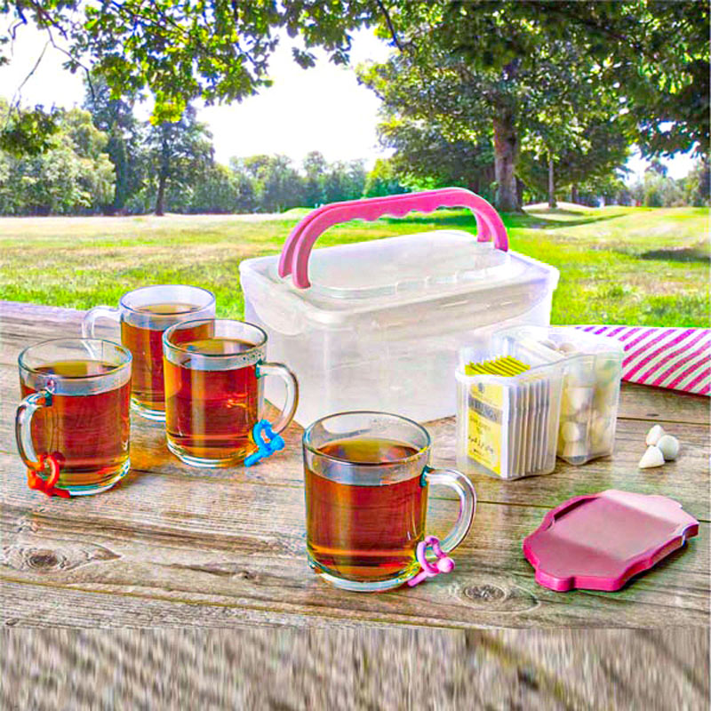 ست چای خوری چهار نفره دسته دار کد 17835 لیمون