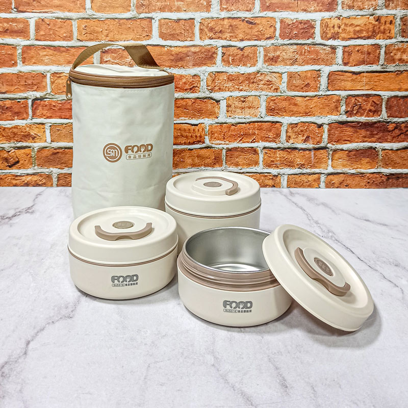 ظرف غذا 3تکه گرد کیف دار 