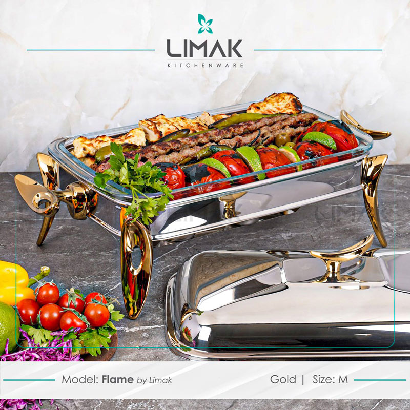 سوفله مستطیل متوسط فیلی یراق طلایی 13220 لیماک