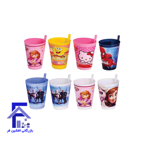 لیوان نی دار چاپدار کد1564 لیمون