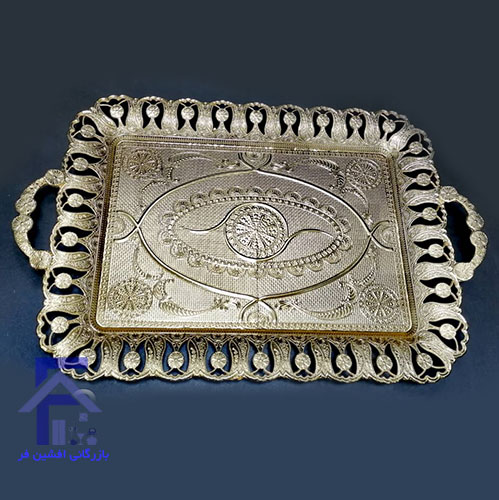 سینی مستطیل 10نفره لاله طلایی کد213 Asia