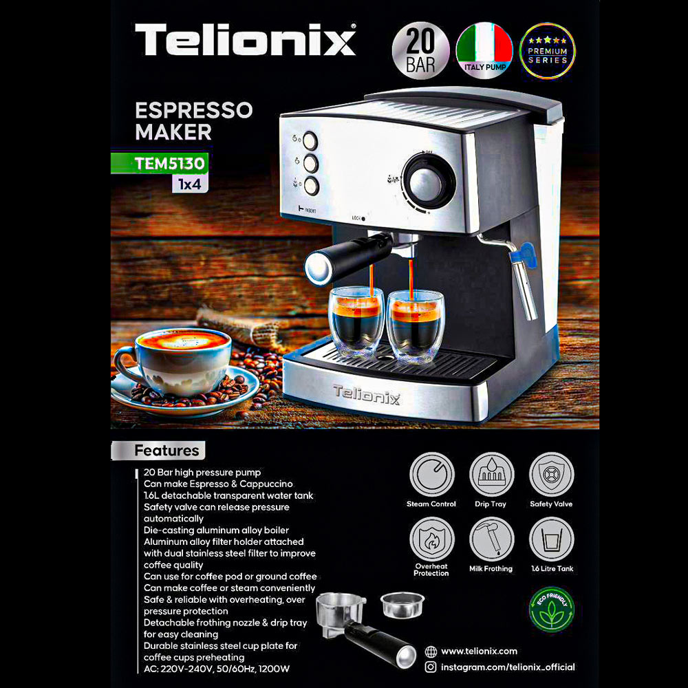 اسپرسو ساز 20بار 1200وات کد5130 تلیونیکس