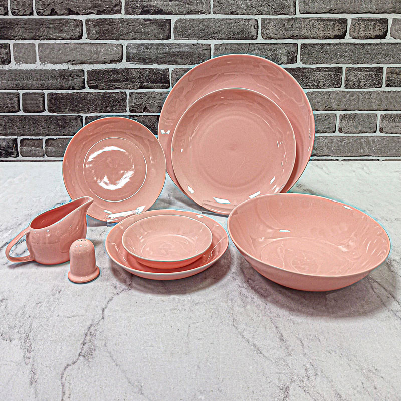 سرویس 30پارچه گرد ساده صورتی 1 نور