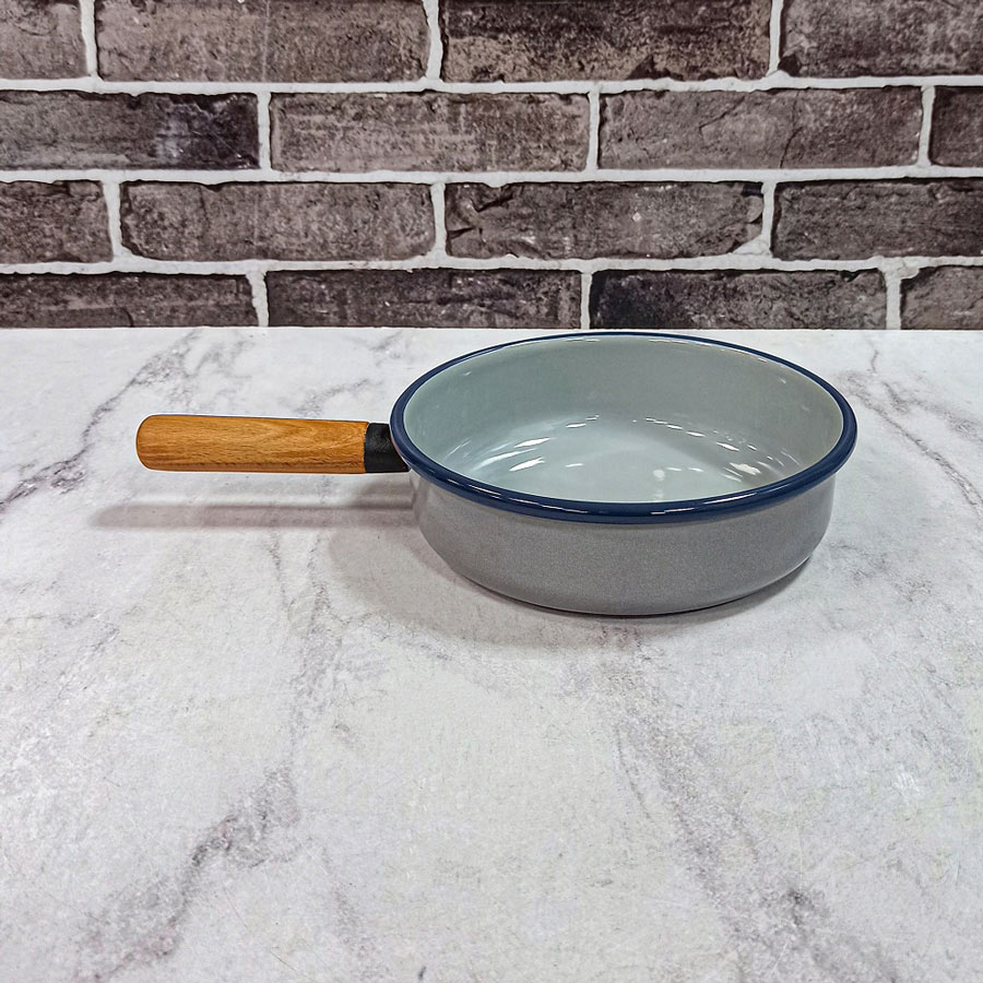 تابه لعابی تک دسته چوبی سایز 20 طوسی دونا