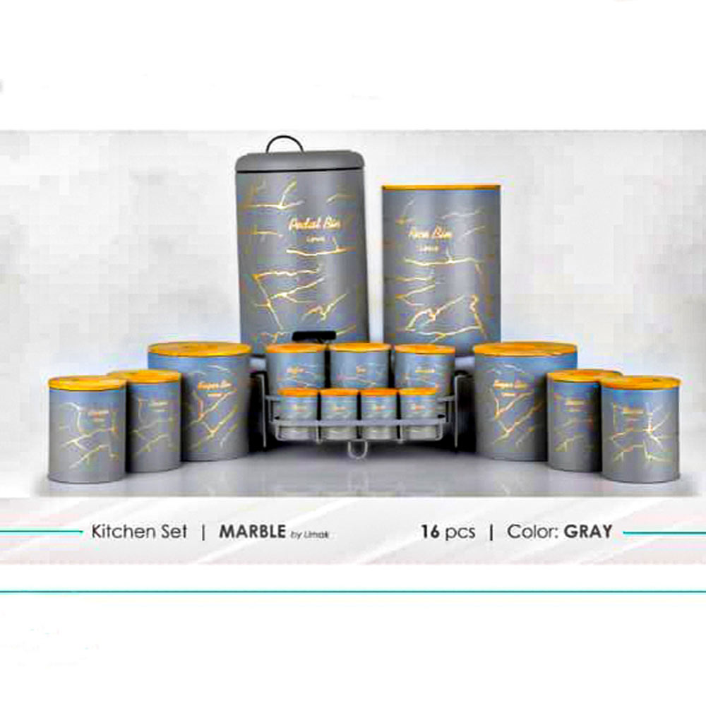 16پارچه آشپزخانه درب چوبی سنگی طوسی طلایی لیماک 