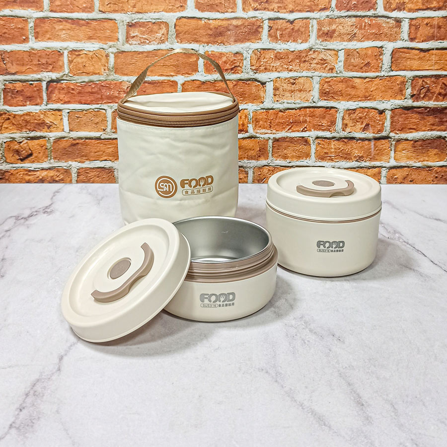 ظرف غذا 2تکه گرد کیف دار 