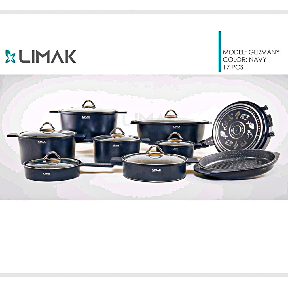 قابلمه 17پارچه طرح آلمان سرمه ای لیماک