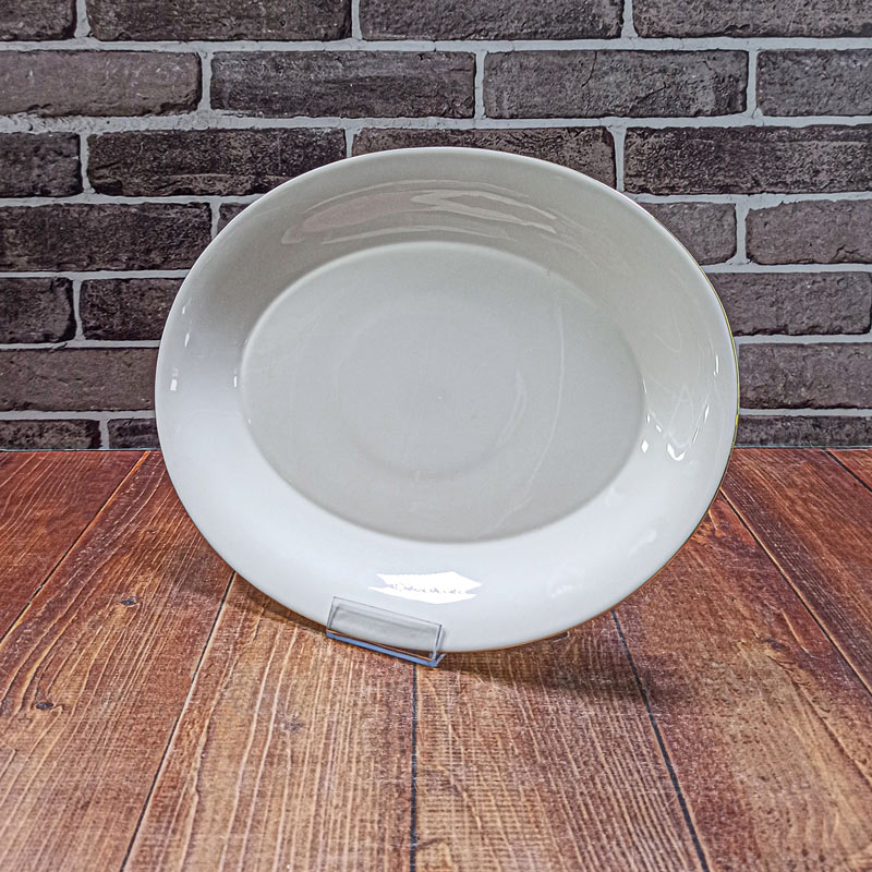 دیس بیضی بزرگ 1010 سفید لب طلا طرح O پارس اپال