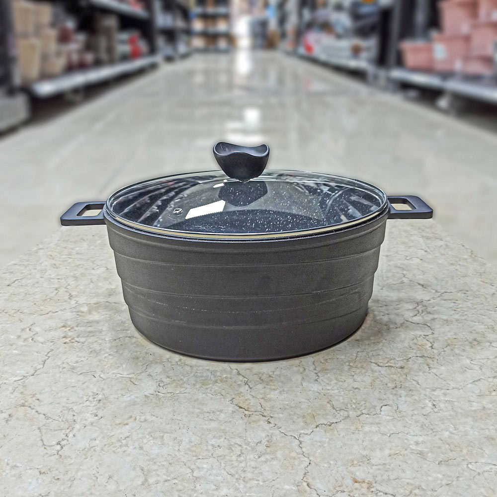 قابلمه سایز32 اورس (کلاسیک) درب شیشه گرانیت مشکی طوسی تکنو