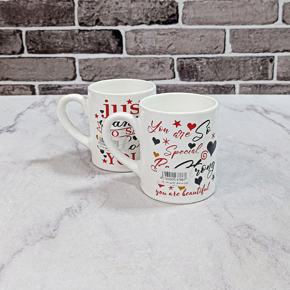 لیوان سرامیکی فانتزی سفید لاو لیزانت