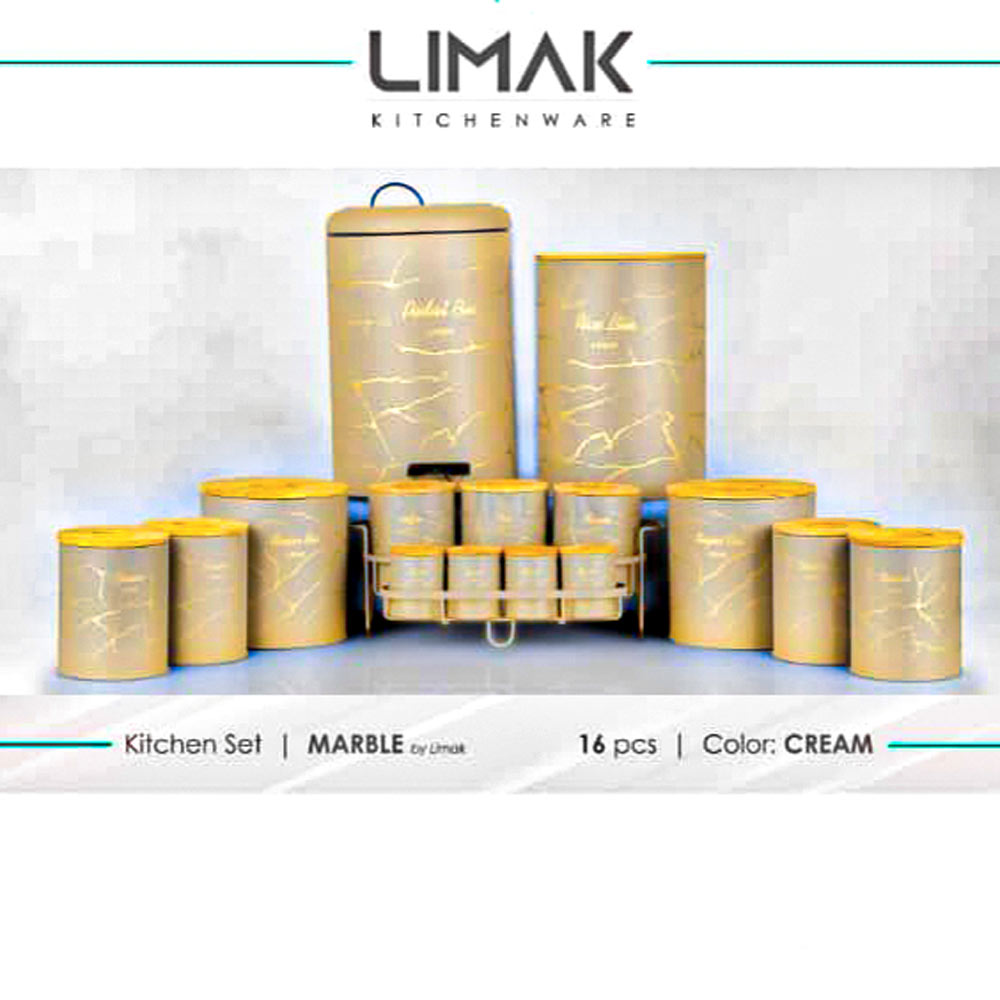 16پارچه آشپزخانه درب چوبی سنگی کرم طلایی لیماک 