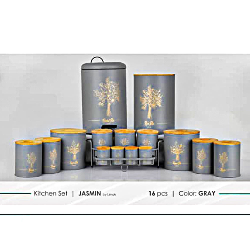 16پارچه آشپزخانه درب چوبی جاسمین طوسی طلایی لیماک